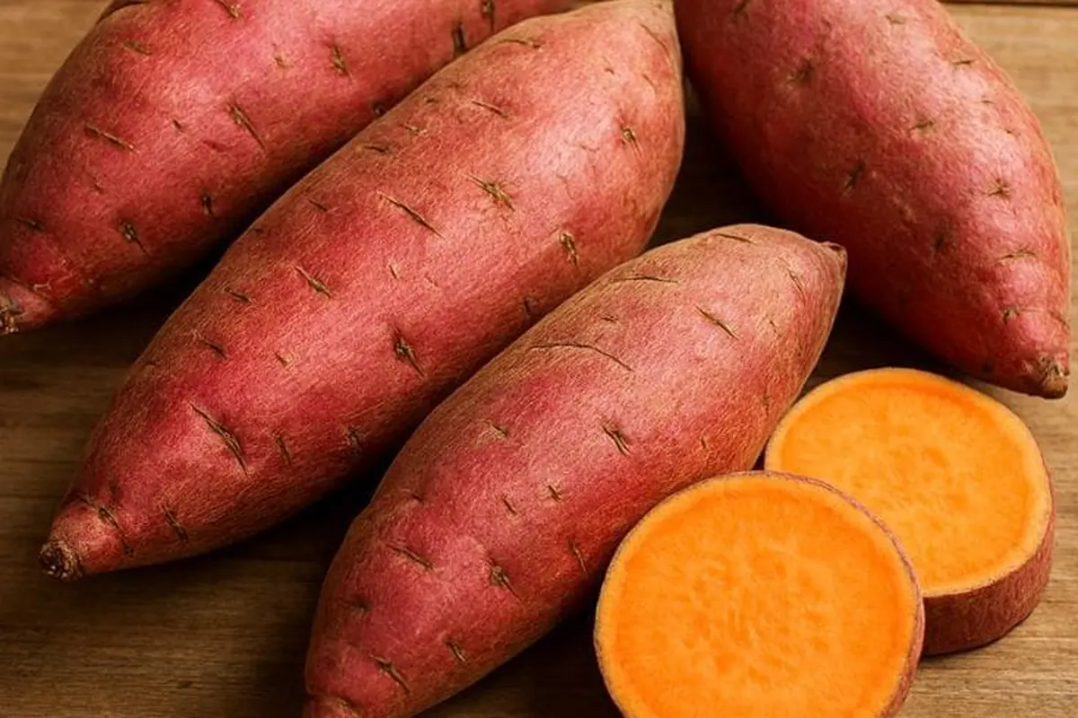 Fresh sweet potatoes